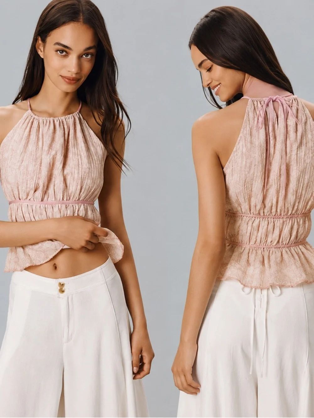 En Saison Anthropologie Geraldine Halter Peplum Top Natural